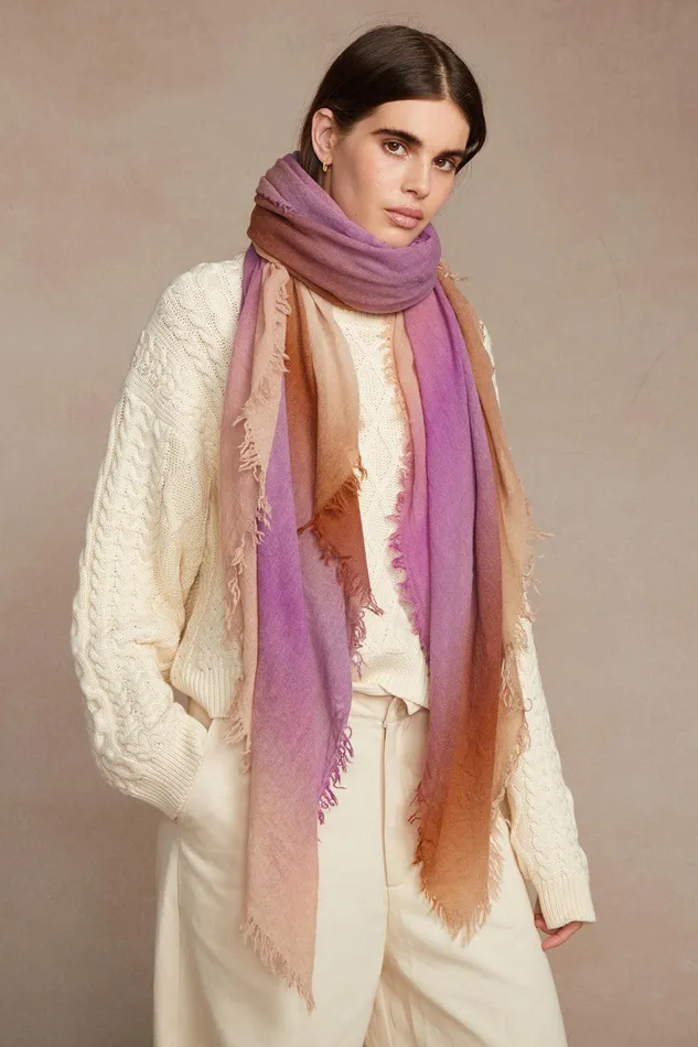 100 Cashmere Scarf Orchid Ombr Women Chan Luu Scarves