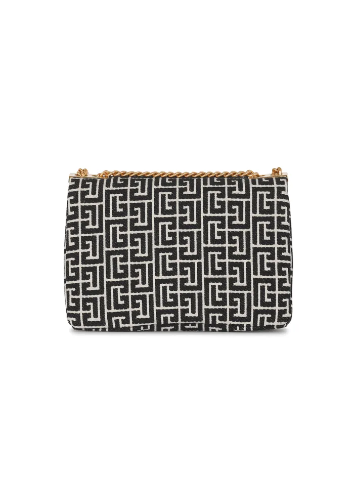 1945 Soft Bag With Jacquard Monogram Black Women Balmain Crossbody Bags