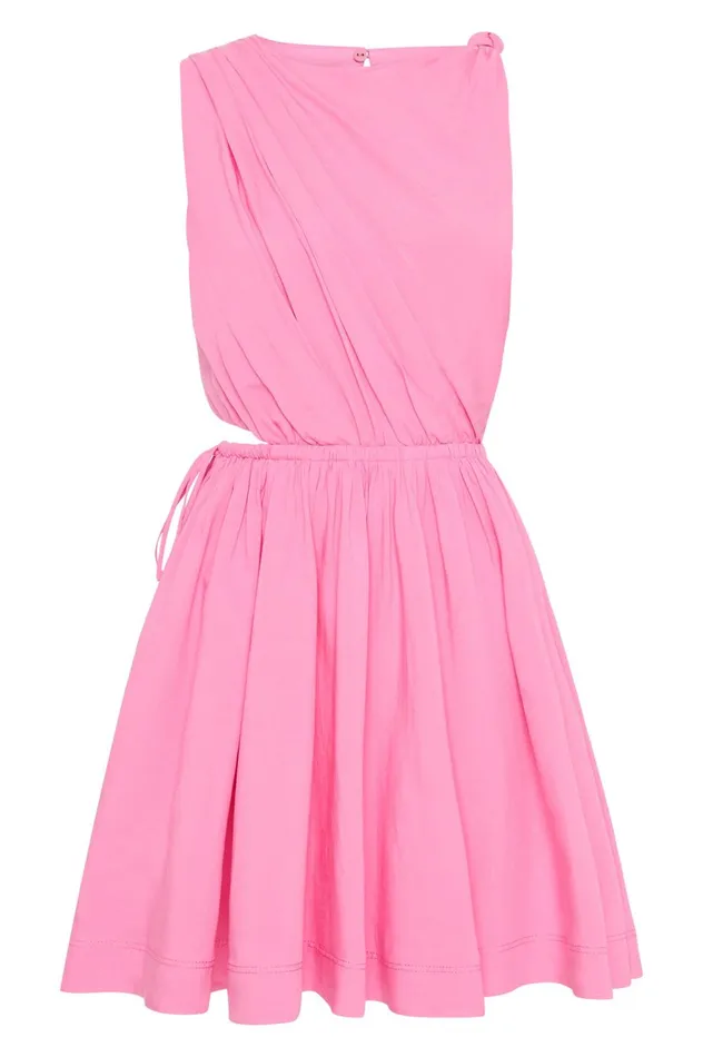 Abbey Twisted Mini Dress Cerise Pink Women Aje Pink Dresses