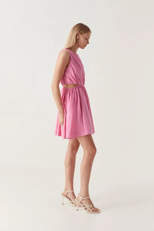 Abbey Twisted Mini Dress Cerise Pink Women Aje Pink Dresses