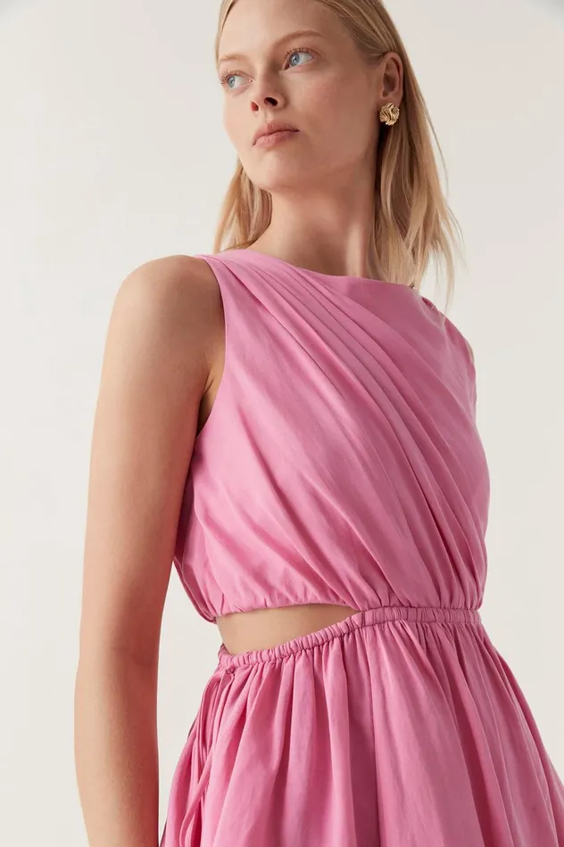 Abbey Twisted Mini Dress Cerise Pink Women Aje Pink Dresses