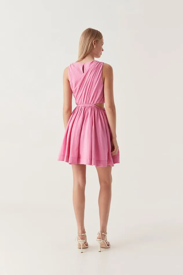 Abbey Twisted Mini Dress Cerise Pink Women Aje Pink Dresses