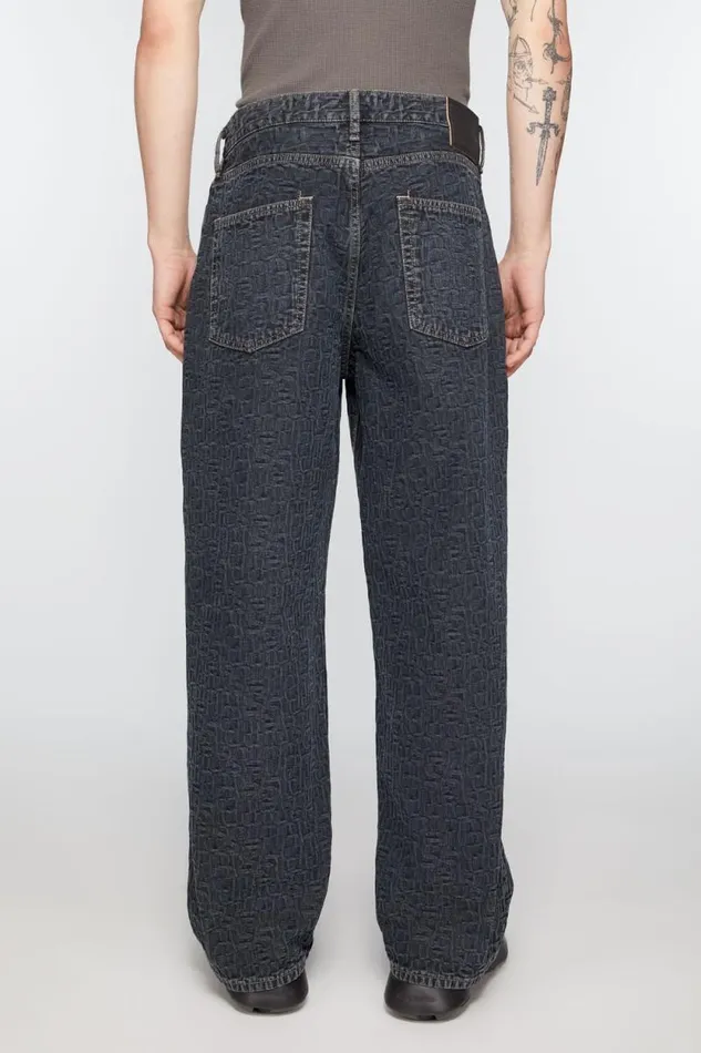 Acne Studios Baggy Fit Jeans 8211 1981M Monogram Blueblack Men Jeans