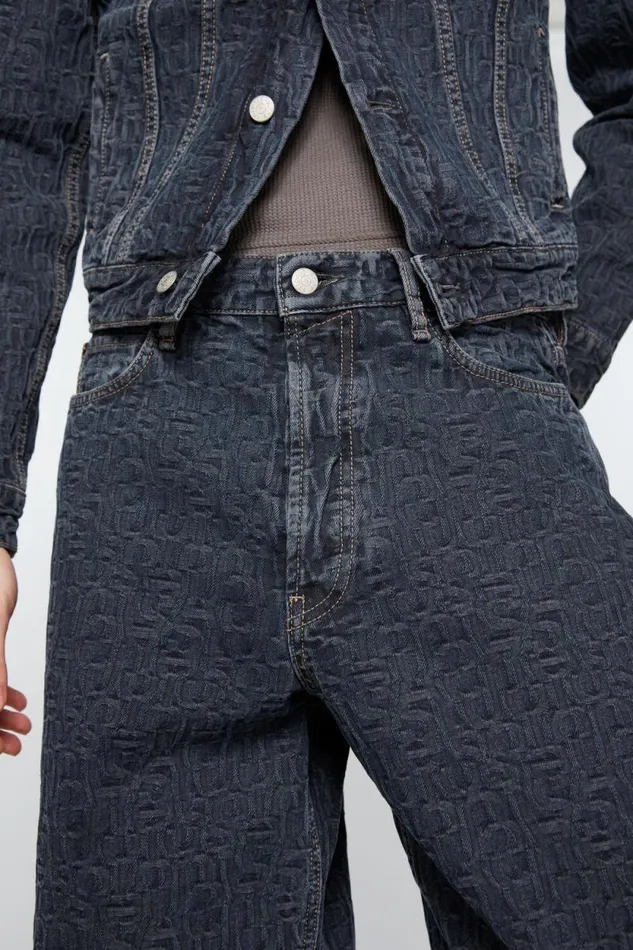 Acne Studios Baggy Fit Jeans 8211 1981M Monogram Blueblack Men Jeans