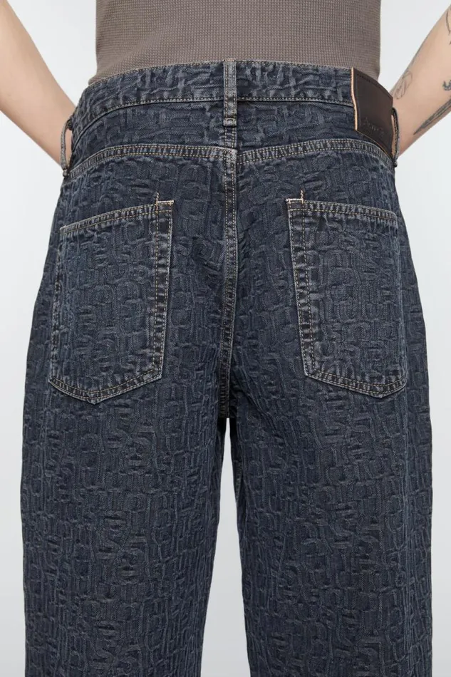 Acne Studios Baggy Fit Jeans 8211 1981M Monogram Blueblack Men Jeans