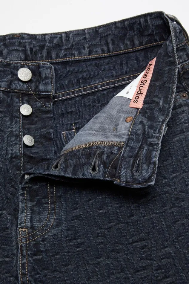 Acne Studios Baggy Fit Jeans 8211 1981M Monogram Blueblack Men Jeans