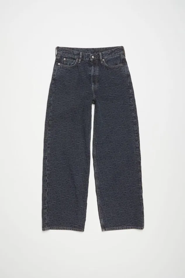 Acne Studios Baggy Fit Jeans 8211 1981M Monogram Blueblack Men Jeans