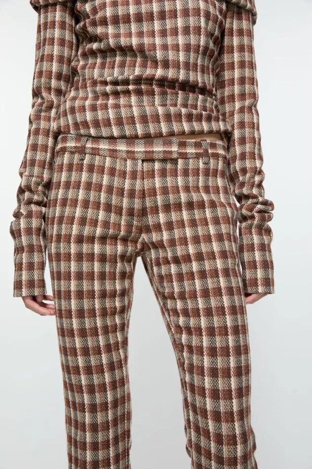 Acne Studios Check Tailored Trousers Beigebrown Women Trousers Acne Studios Check Tailored Trousers Beigebrown Women Trousers