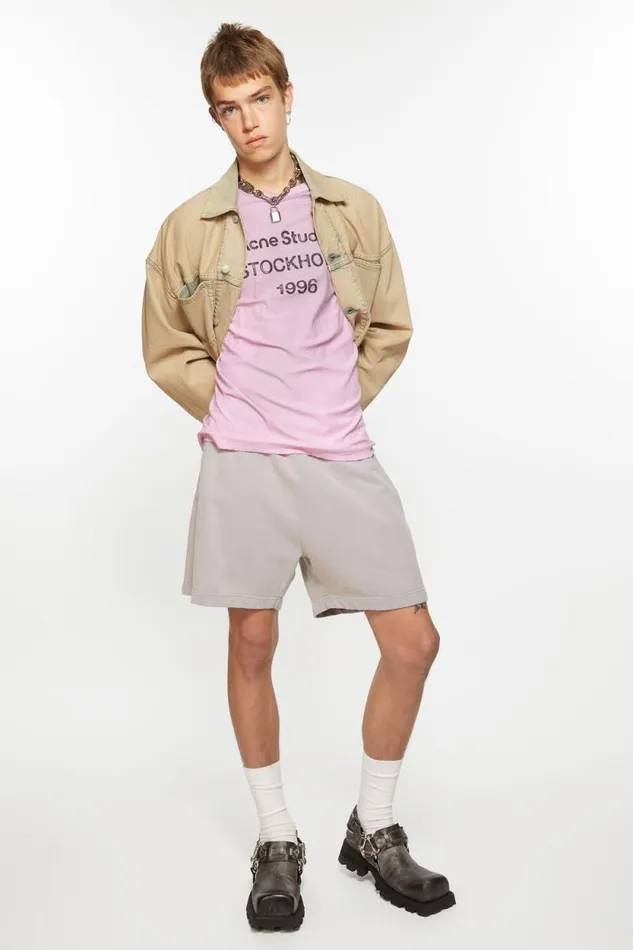 Acne Studios Cotton Shorts Dusty Purple Men Shorts