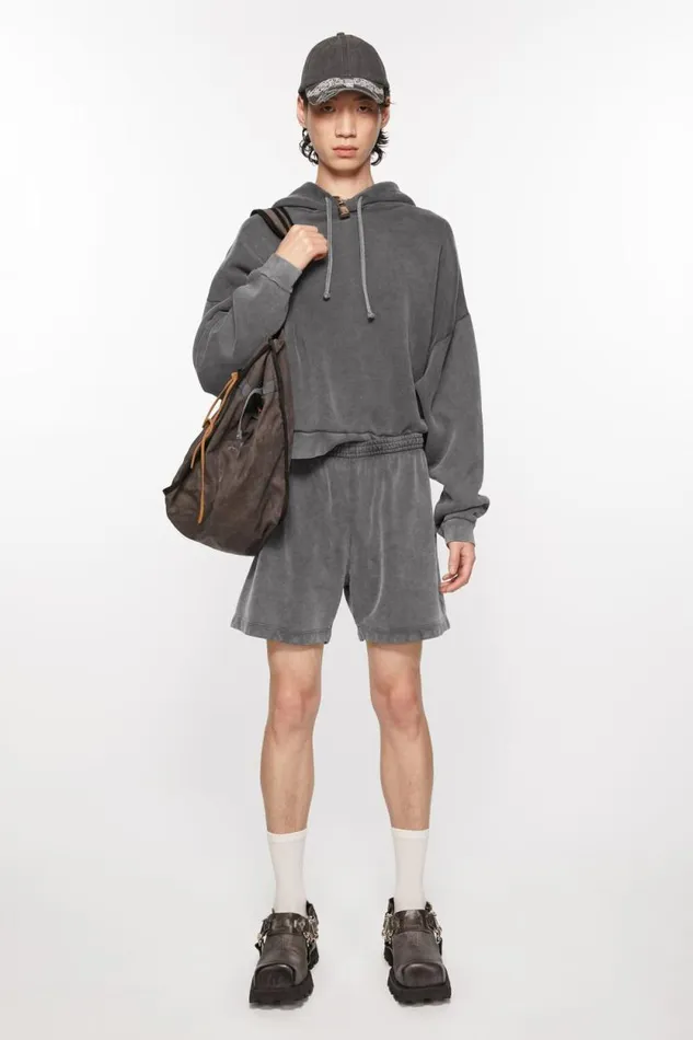 Acne Studios Cotton Shorts Faded Black Women Shorts