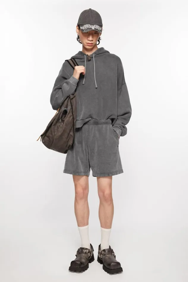 Acne Studios Cotton Shorts Faded Black Women Shorts Acne Studios Cotton Shorts Faded Black Women Shorts