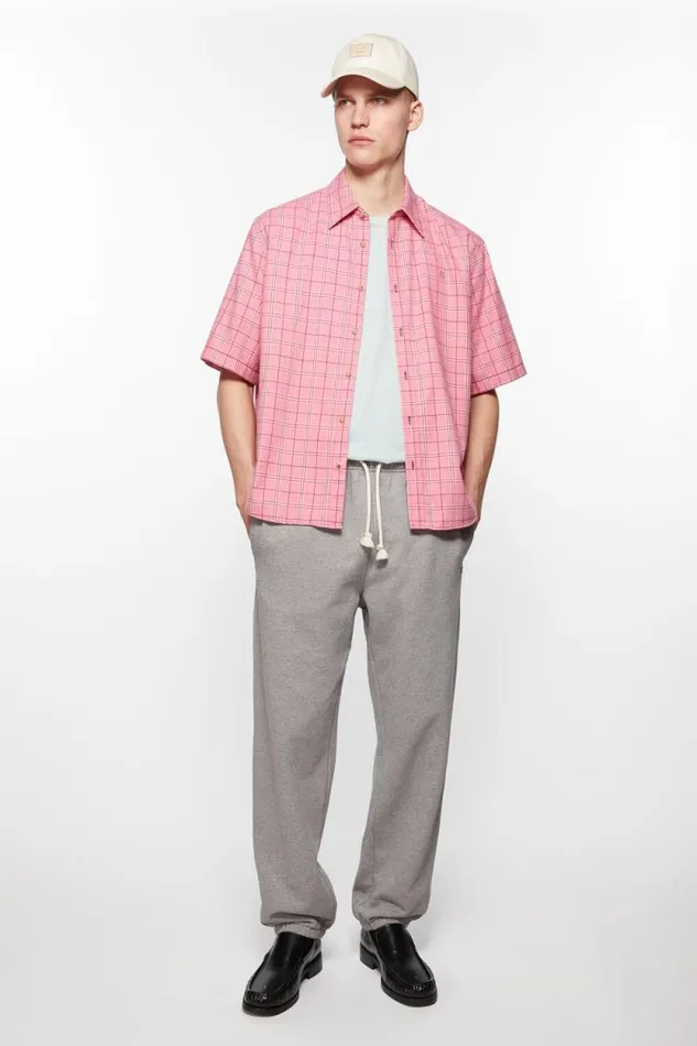 Acne Studios Cotton Sweatpants Light Grey Melange Men Trousers