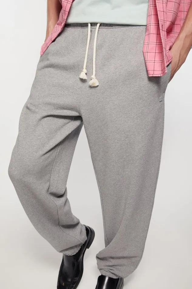 Acne Studios Cotton Sweatpants Light Grey Melange Men Trousers