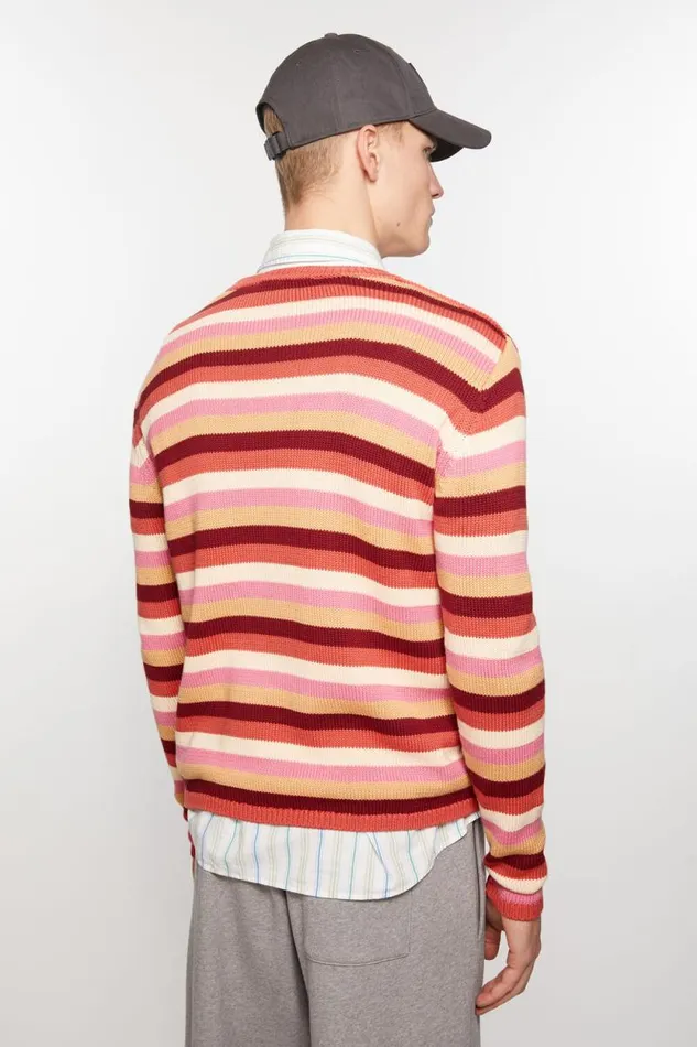 Acne Studios Crew Neck Sweater Rusty Orangemulti Women Knitwear