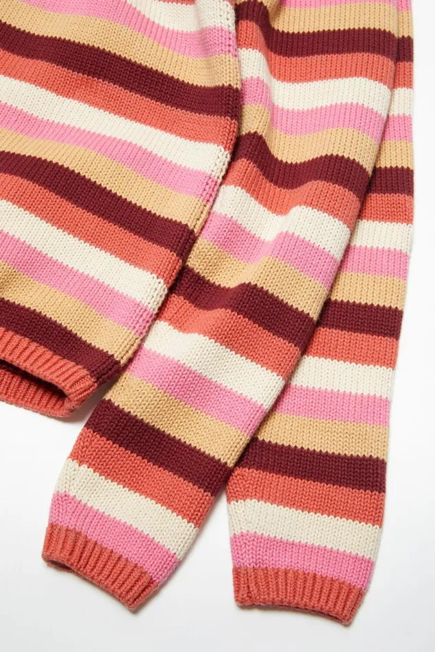 Acne Studios Crew Neck Sweater Rusty Orangemulti Women Knitwear