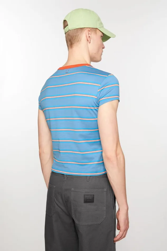 Acne Studios Crew Neck Tshirt 8211 Fitted Fit Sea Blue Men Tshirts Acne Studios Crew Neck Tshirt 8211 Fitted Fit Sea Blue Men Tshirts