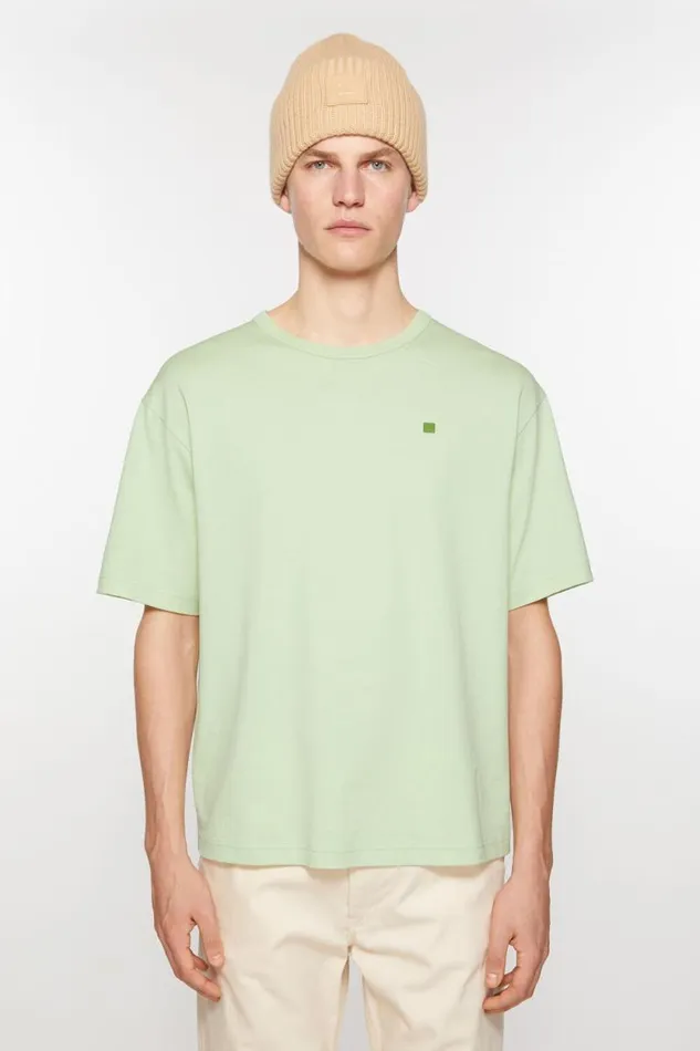 Acne Studios Crew Neck Tshirt 8211 Relaxed Fit Mint Green Women Tshirts