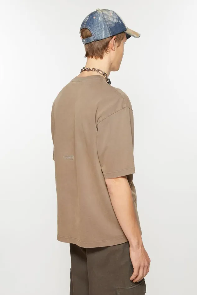 Acne Studios Crew Neck Tshirt 8211 Relaxed Unisex Fit Taupe Brown Women Tshirts Acne Studios Crew Neck Tshirt 8211 Relaxed Unisex Fit Taupe Brown Women Tshirts