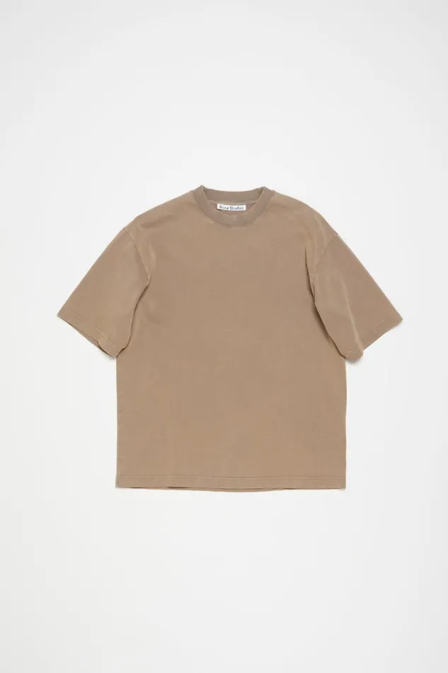 Acne Studios Crew Neck Tshirt 8211 Relaxed Unisex Fit Taupe Brown Women Tshirts Acne Studios Crew Neck Tshirt 8211 Relaxed Unisex Fit Taupe Brown Women Tshirts