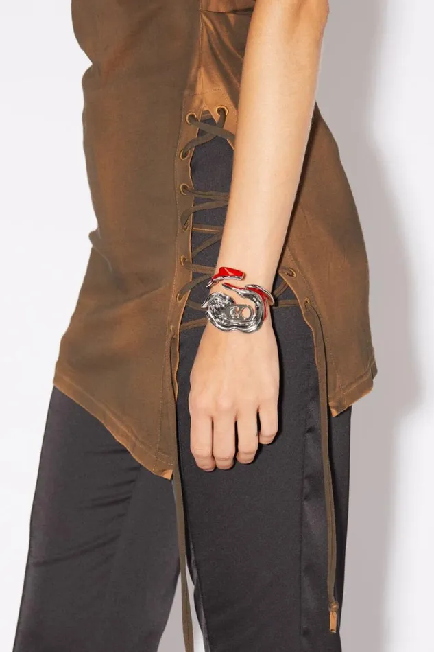 Acne Studios Crushed Can Bracelet Red Women Jewellery Acne Studios Crushed Can Bracelet Red Women Jewellery