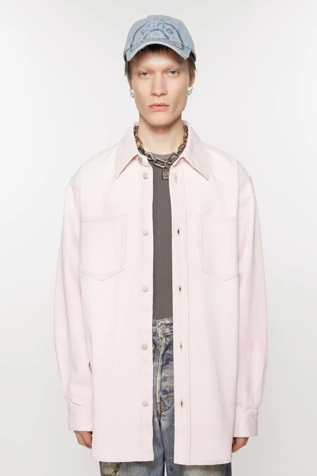 Acne Studios Denim Buttonup Shirt 8211 Relaxed Fit Pale Pink Men Shirts
