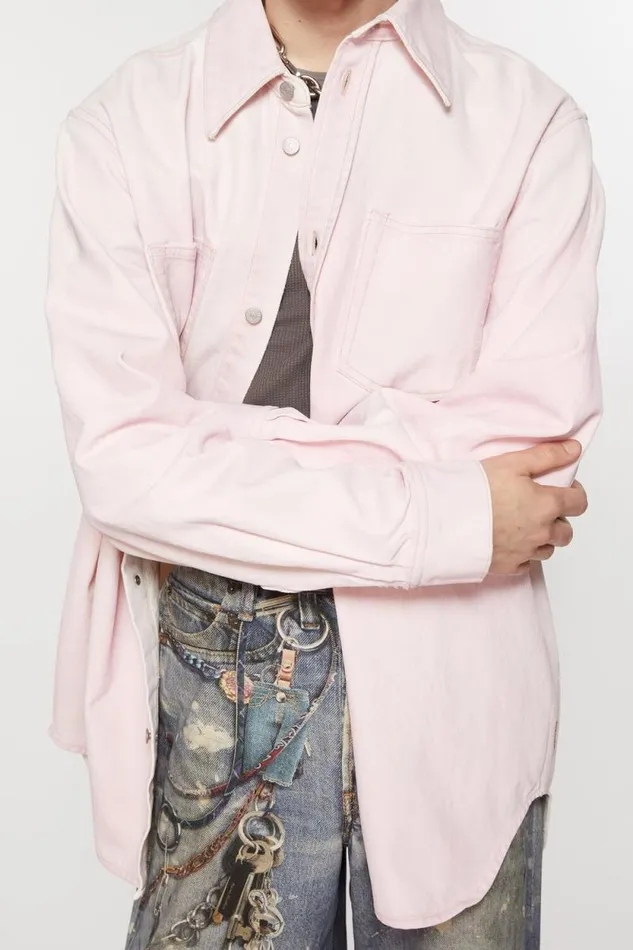 Acne Studios Denim Buttonup Shirt 8211 Relaxed Fit Pale Pink Men Shirts Acne Studios Denim Buttonup Shirt 8211 Relaxed Fit Pale Pink Men Shirts