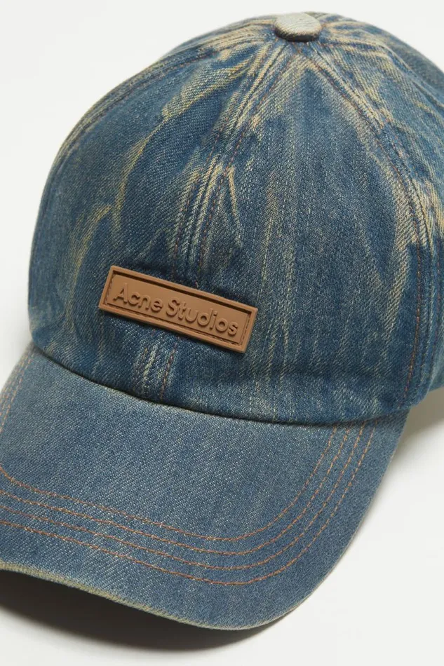 Acne Studios Denim Logo Cap Dark Blue Men Hats