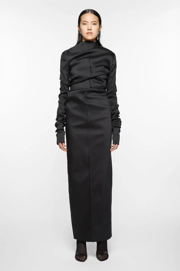 Acne Studios Draped Dress Black Women Dresses