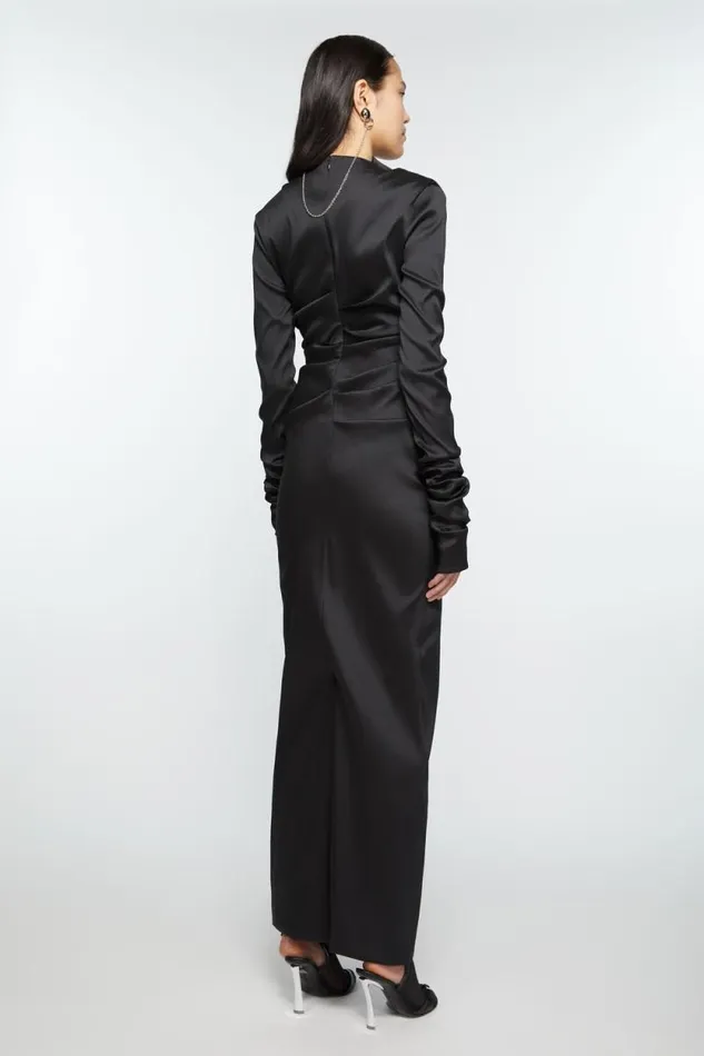 Acne Studios Draped Dress Black Women Dresses Acne Studios Draped Dress Black Women Dresses