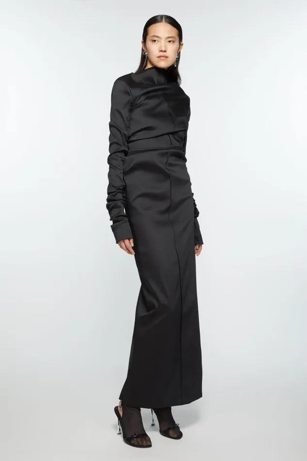 Acne Studios Draped Dress Black Women Dresses Acne Studios Draped Dress Black Women Dresses