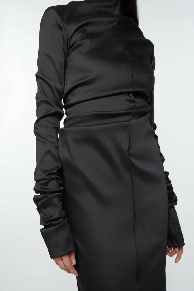 Acne Studios Draped Dress Black Women Dresses Acne Studios Draped Dress Black Women Dresses