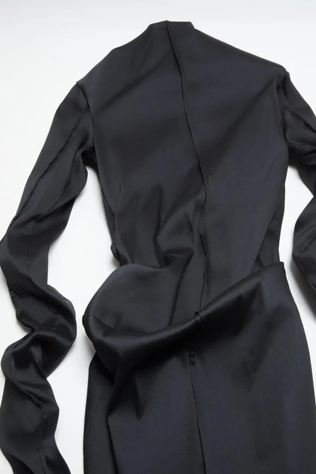 Acne Studios Draped Dress Black Women Dresses Acne Studios Draped Dress Black Women Dresses