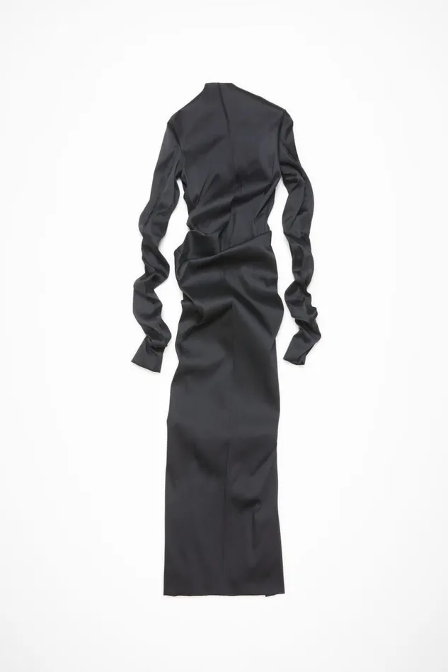 Acne Studios Draped Dress Black Women Dresses Acne Studios Draped Dress Black Women Dresses