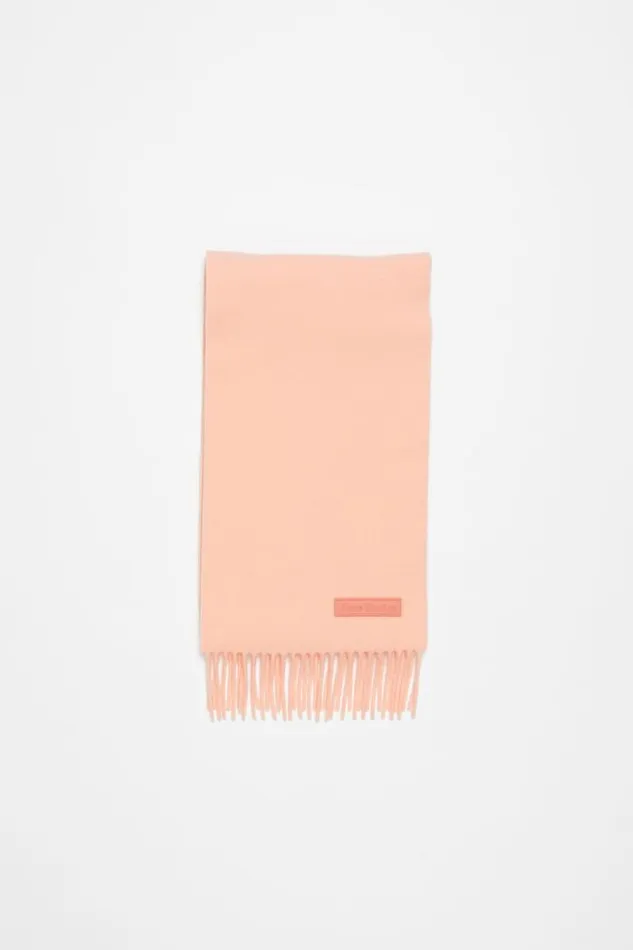Acne Studios Fringe Wool Scarf 8211 Narrow Peach Pink Women Scarves