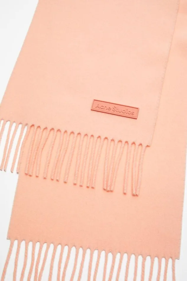 Acne Studios Fringe Wool Scarf 8211 Narrow Peach Pink Women Scarves Acne Studios Fringe Wool Scarf 8211 Narrow Peach Pink Women Scarves