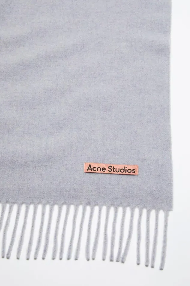 Acne Studios Fringe Wool Scarf 8211 Oversized Powder Blue Mlange Women Scarves Acne Studios Fringe Wool Scarf 8211 Oversized Powder Blue Mlange Women Scarves