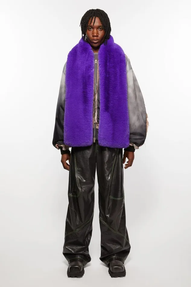 Acne Studios Furry Scarf Purple Women Scarves Acne Studios Furry Scarf Purple Women Scarves