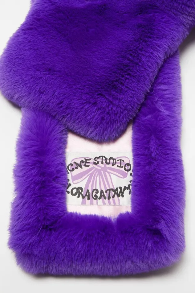 Acne Studios Furry Scarf Purple Women Scarves Acne Studios Furry Scarf Purple Women Scarves
