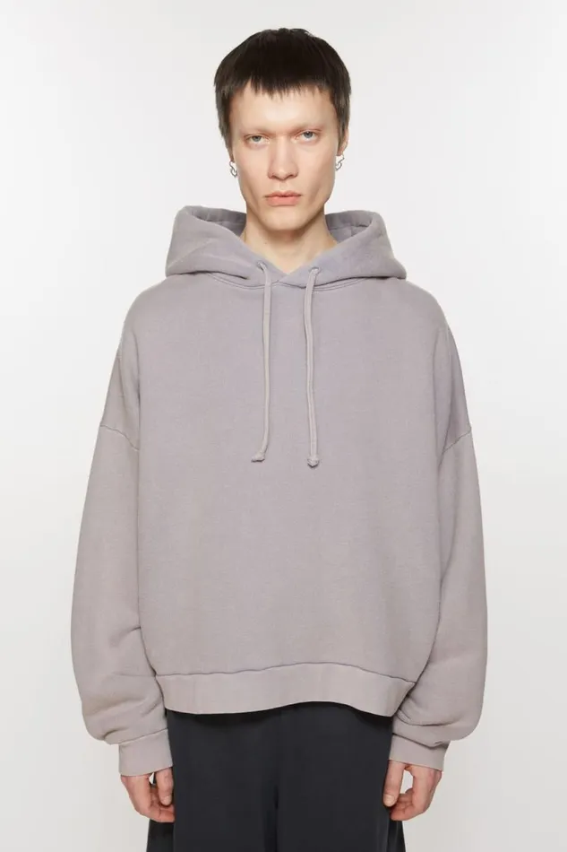 Acne Studios Hooded Sweater Logo Patch Dusty Purple Men Sweatshirts
