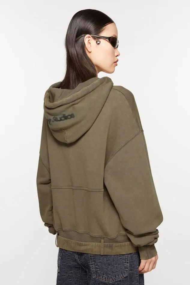 Acne Studios Hoodie Blurred Logo Mud Brown Women Sweatshirts Acne Studios Hoodie Blurred Logo Mud Brown Women Sweatshirts