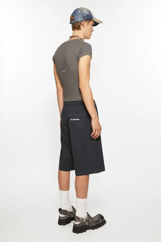 Acne Studios Jersey Shorts Logo Stamp Black Men Shorts