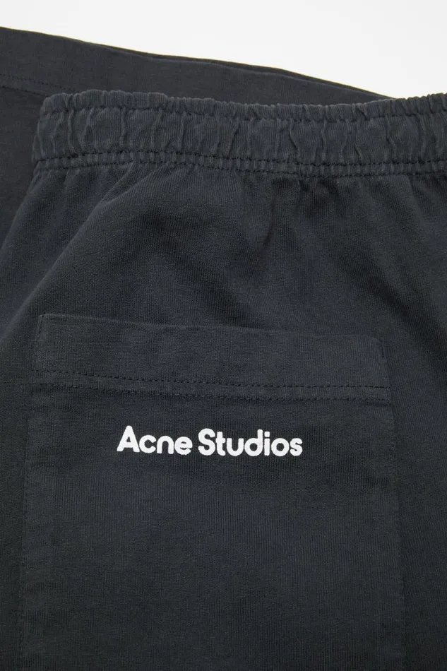 Acne Studios Jersey Shorts Logo Stamp Black Men Shorts