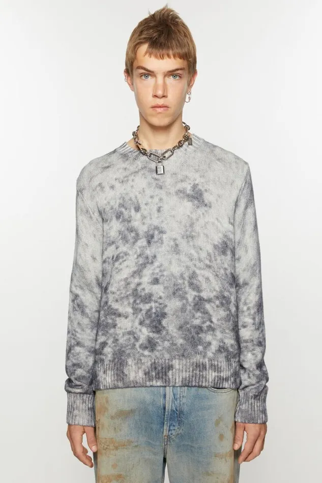 Acne Studios Jumper Acid Print Blackwhite Men Knitwear