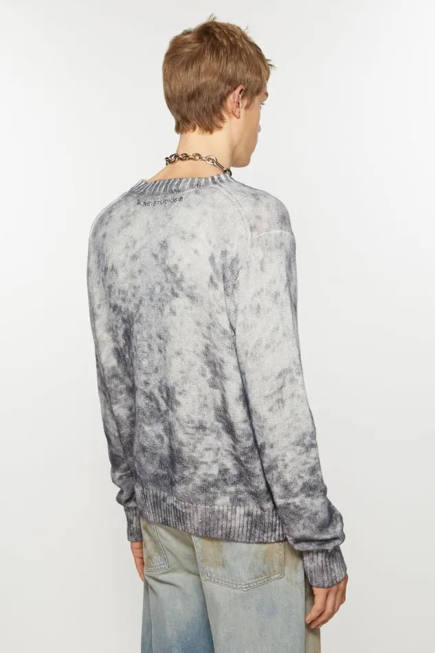 Acne Studios Jumper Acid Print Blackwhite Men Knitwear Acne Studios Jumper Acid Print Blackwhite Men Knitwear