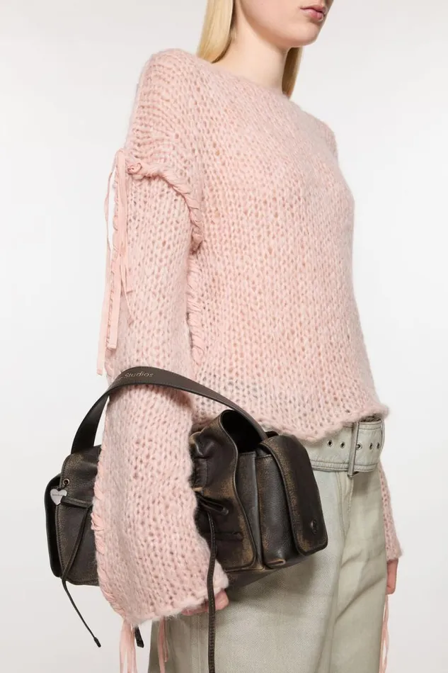 Acne Studios Lacing Knit Jumper Light Pink Women Knitwear Acne Studios Lacing Knit Jumper Light Pink Women Knitwear
