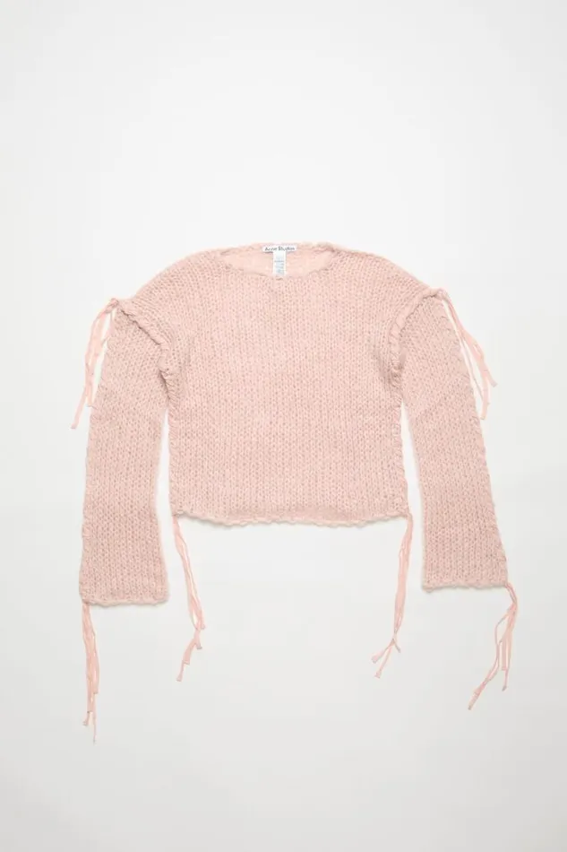 Acne Studios Lacing Knit Jumper Light Pink Women Knitwear Acne Studios Lacing Knit Jumper Light Pink Women Knitwear