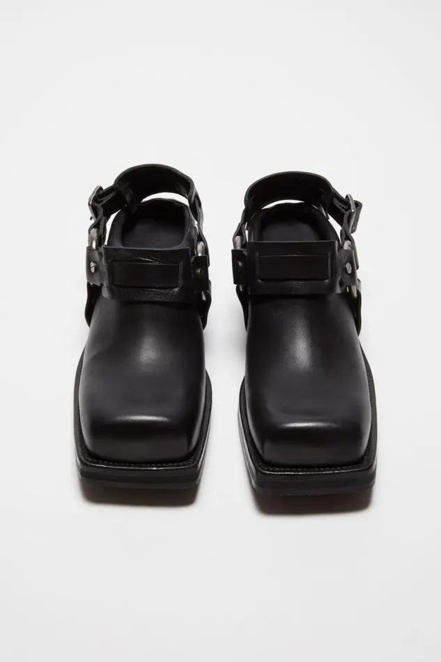 Acne Studios Leather Buckle Mule Black Women Shoes Acne Studios Leather Buckle Mule Black Women Shoes
