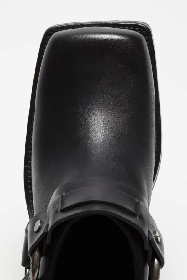 Acne Studios Leather Buckle Mule Black Women Shoes Acne Studios Leather Buckle Mule Black Women Shoes