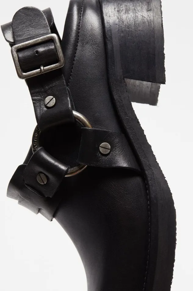 Acne Studios Leather Buckle Mule Black Women Shoes Acne Studios Leather Buckle Mule Black Women Shoes