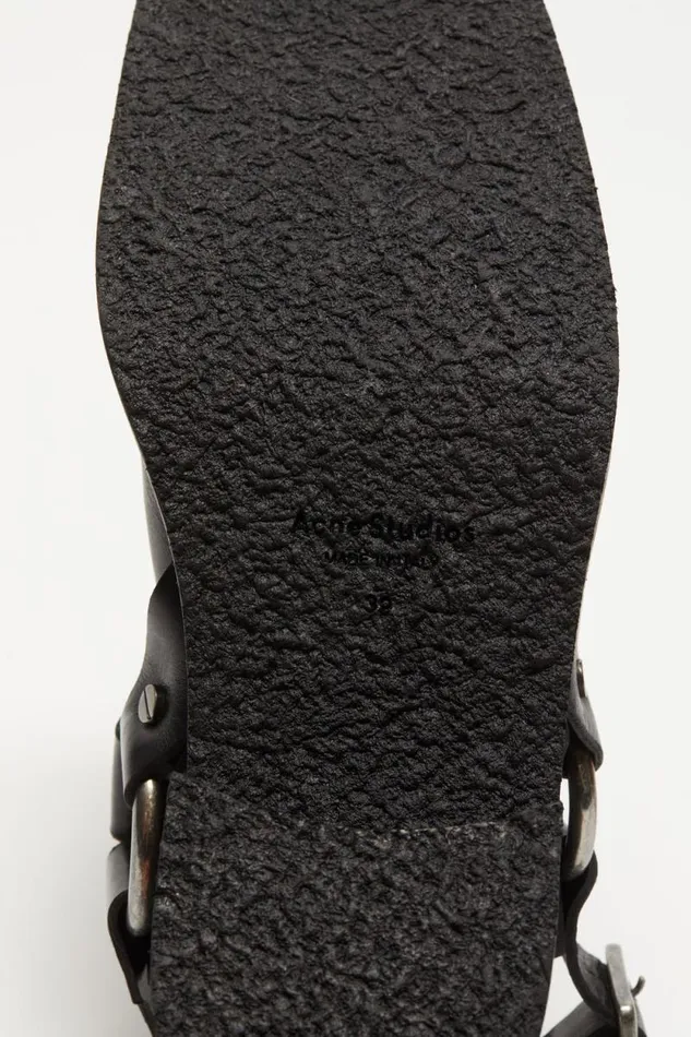 Acne Studios Leather Buckle Mule Black Women Shoes Acne Studios Leather Buckle Mule Black Women Shoes